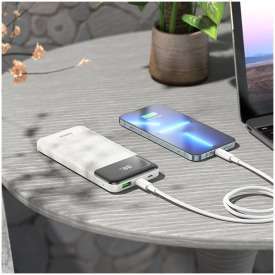Alternative view of POWER BANK 10000MA CON DISPLAY E CARICA VELOCE QC3.0 PD 3A 20W J102 BIANCO