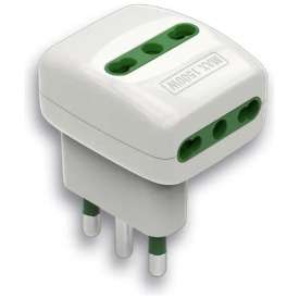 ADATTATORE TRIPLO SPINA 16A+T BIANCO SPINA SALVASPAZIO LINKLED