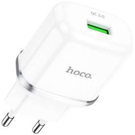 Alternative view of CARICABATTERIE DA RETE BIANCO 1XUSB 5V 3A N3 HOCO