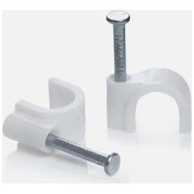 CHIODINI CON FERMACAVO TONDO 6MM BIANCO 100PZ