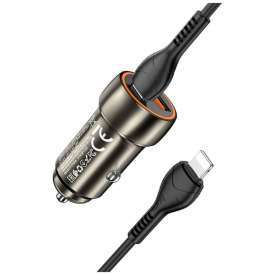 Alternative view of CARICABATTERIA DA AUTO TIPO C + USB QC3.0 POWER DELIVERY 20W + IPHONE LIGHTNING 8-PIN Z46A GRIGIO